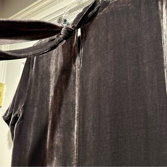 NWT Eileen Fisher Dress Crushed Velvet Mock Neck Tie Back Sheath Oversized - Picture 8 of 16